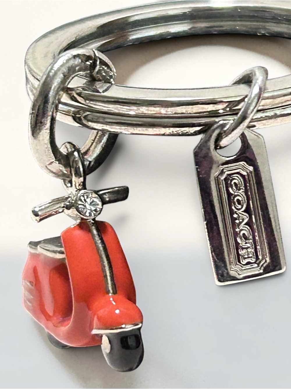 COACH Enameled Scooter w/Crystal Headlamp Bag Charm/Keyring
